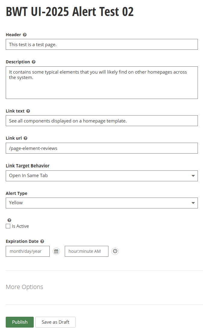 example of alert content