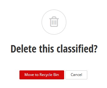 delete this classified move to recycle bin