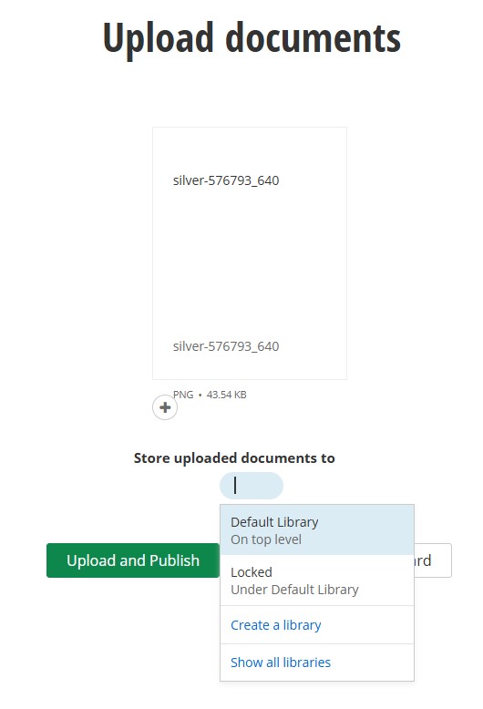 Upload document edit pencil to change library where to save