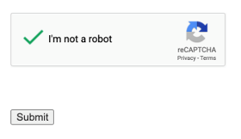 Checked Google reCAPTCHA widget