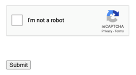 Unchecked Google reCAPTCHA widget