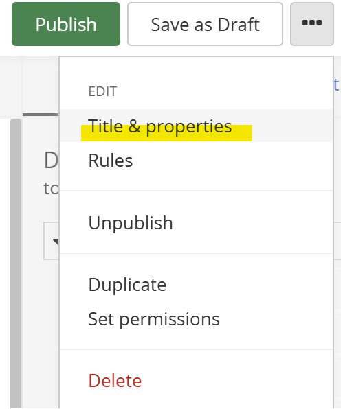 Edit title and properties