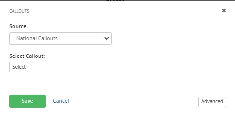 callout source and select callout